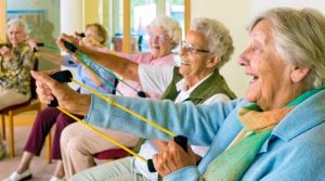Herrick House residents participate in a group exercise